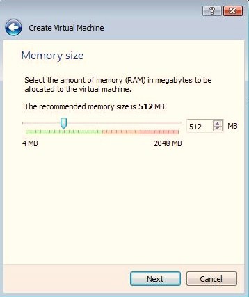 memory size Virtual Machine